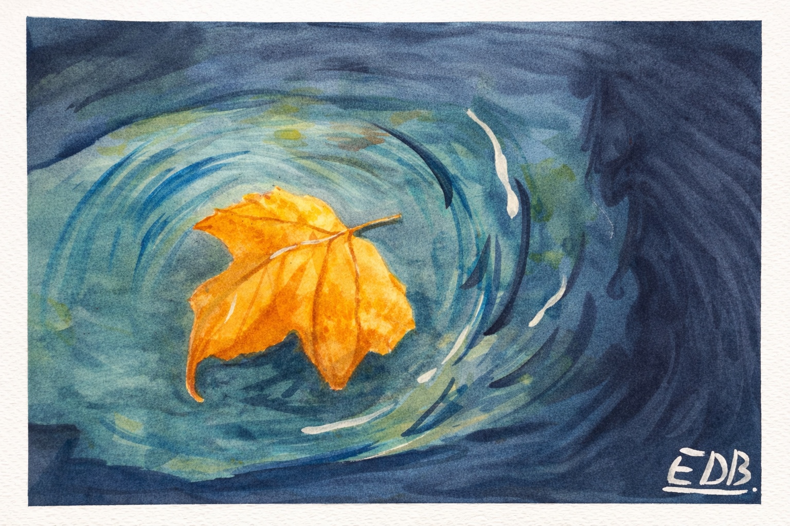 Una foglia sull’acqua